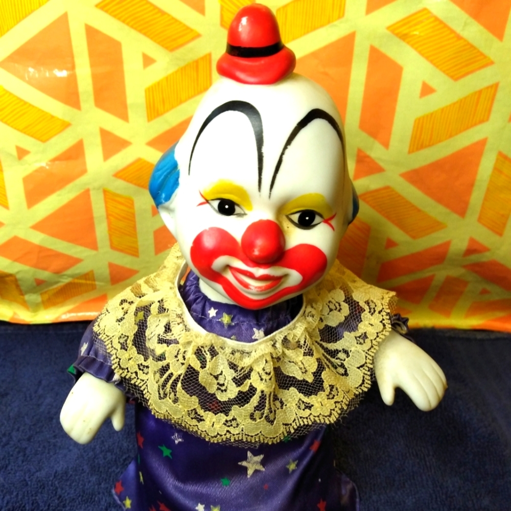 Colorful Clown Glass Art Figurine
